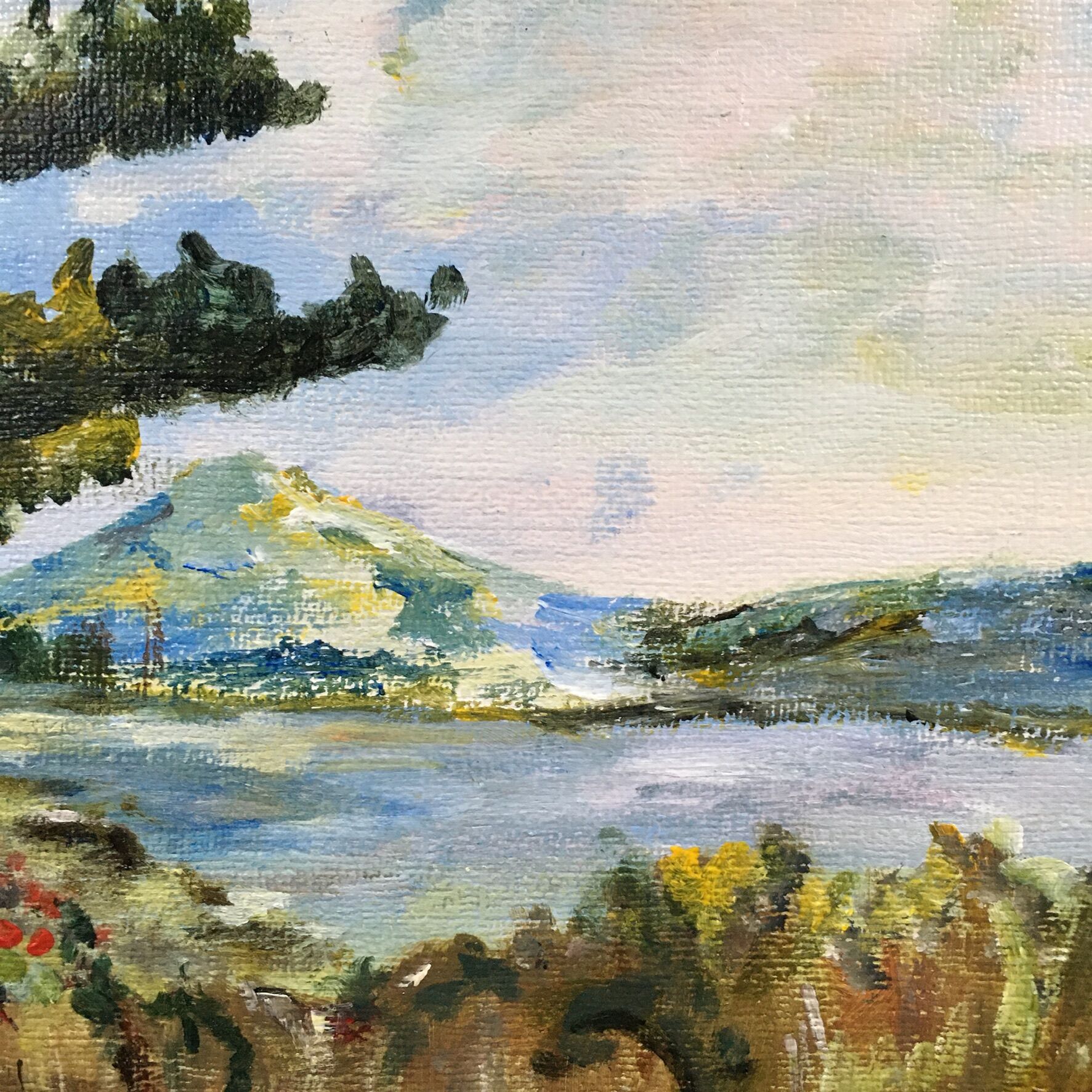 Seaside village landscape painting