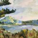 Seaside village landscape painting