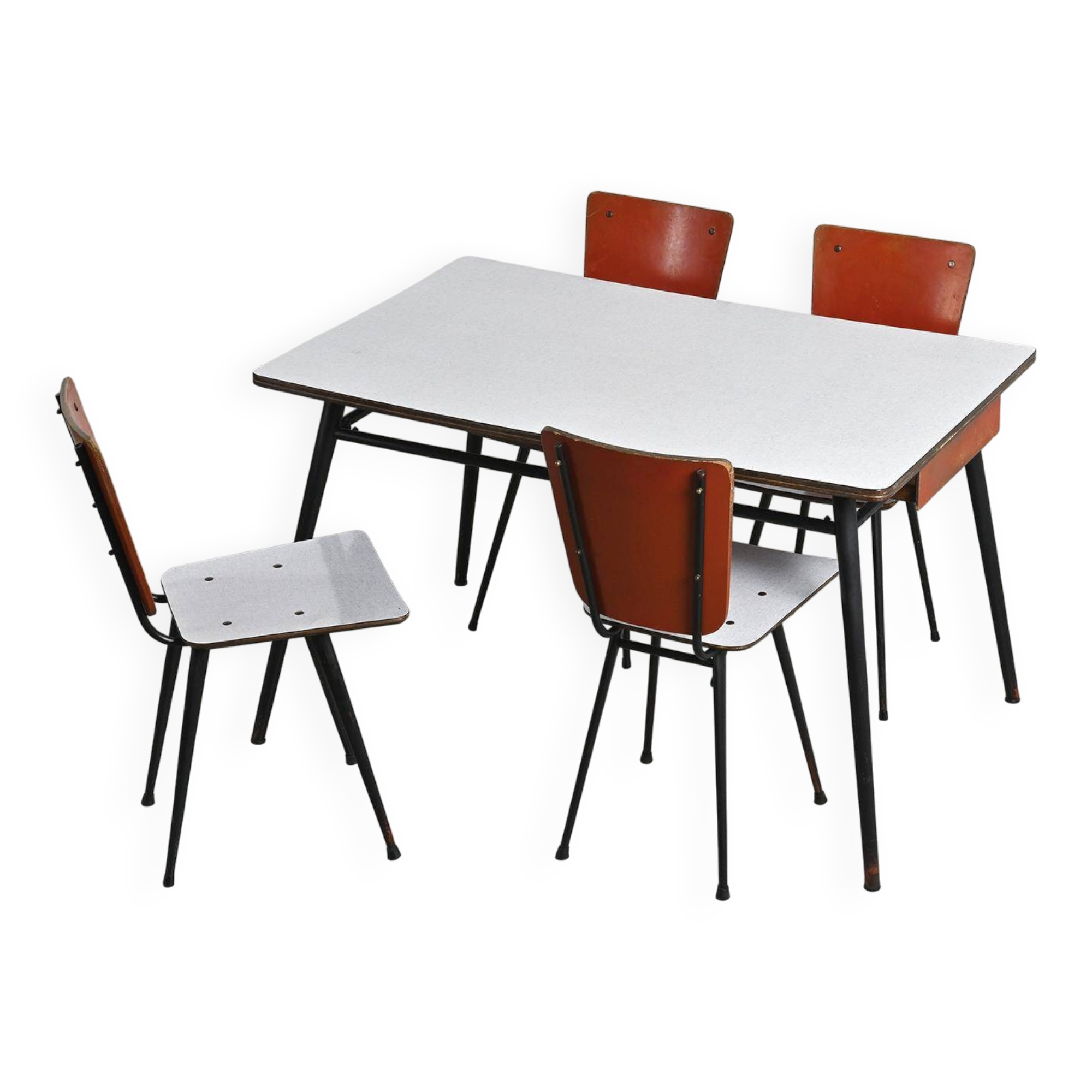 Kitchen table and chairs set by André Sornay, Lyon 1955