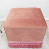 Pink velvet pouf