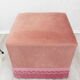Pink velvet pouf