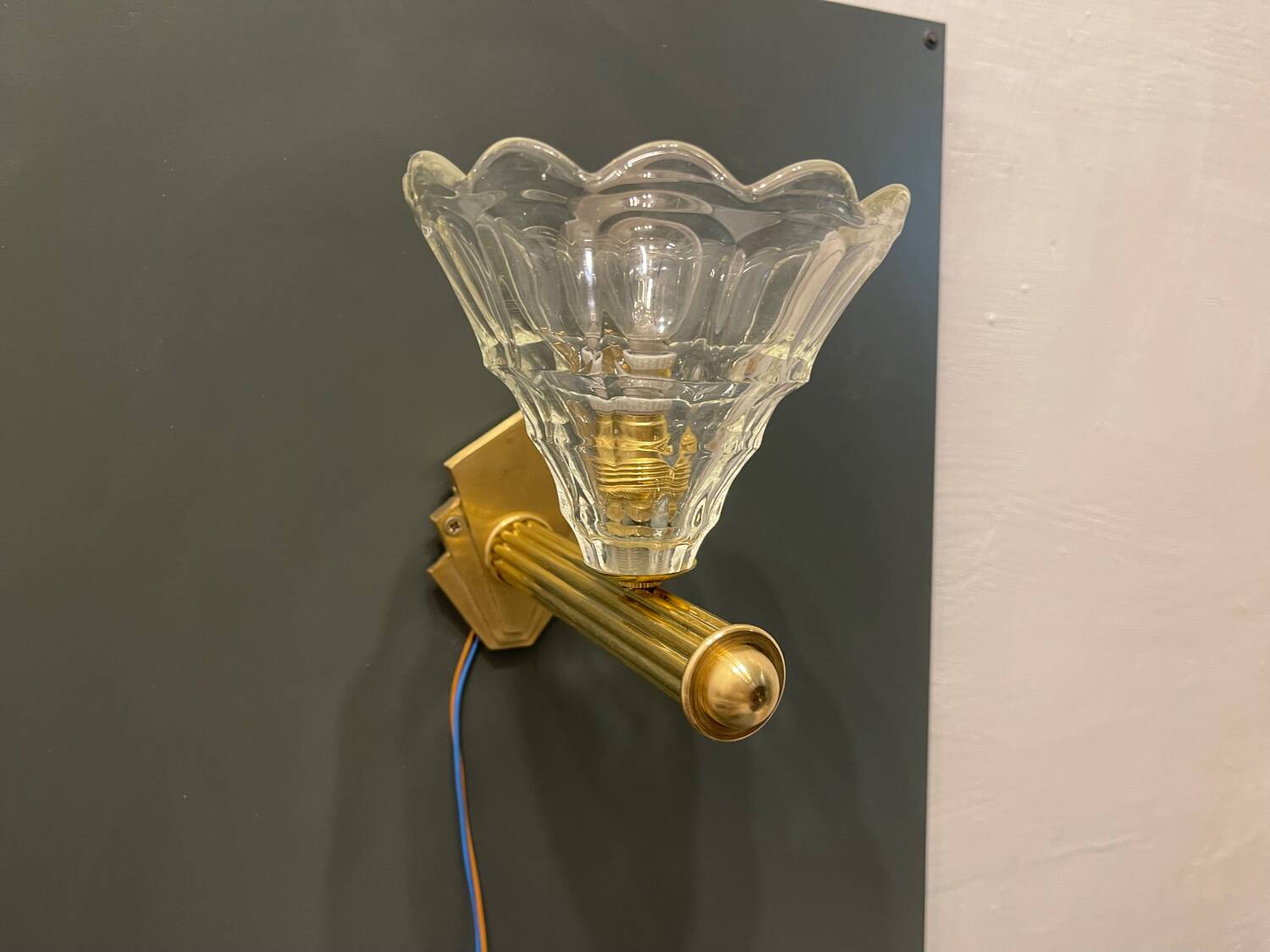 Murano Glass Brass Sconces Set of 2 1960’s