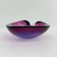 Set of 3 Murano Sommerso pink glass bowls, 1970s