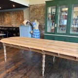 Large raw wood dining table