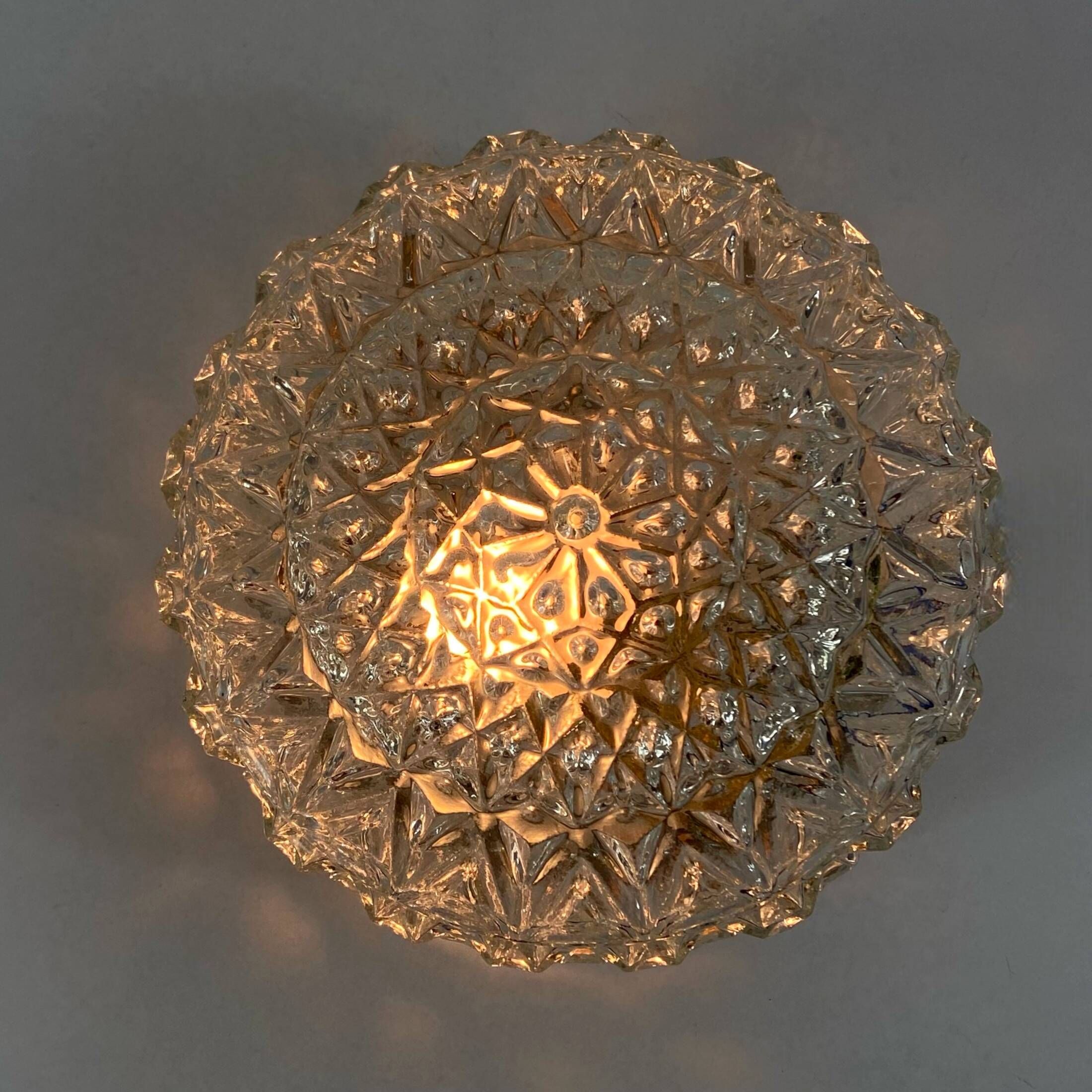 Wall light ceiling round glass minimalist 1970 1980 seventies eighties