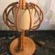Vintage 1950 rattan bedside lamp