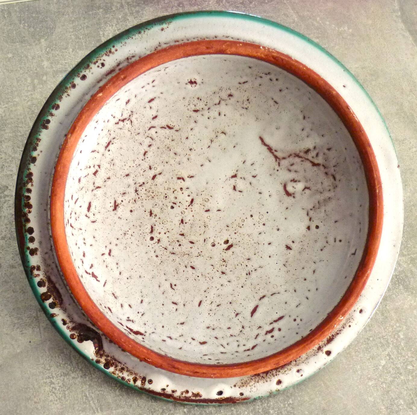 Soupière, plat, céramique émaillée Vallauris, poisson, crustacés, algues