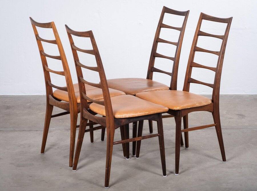 Lis Dining Chairs in Rosewood by Niels Koefoed, Denmark, 1960s, Set of 4