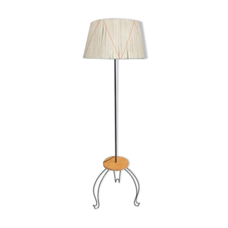 Floor lamp 1960 Edith Nylon wrought iron and shelf