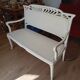 Art Nouveau wooden bench, colonial style, period, renovated.