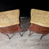 Pair of curved Louis XV style bedside tables