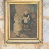 Table "little girls with cats"