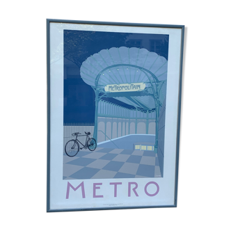 Original framed screenprinted poster Metropolitain by Quentin King 1983