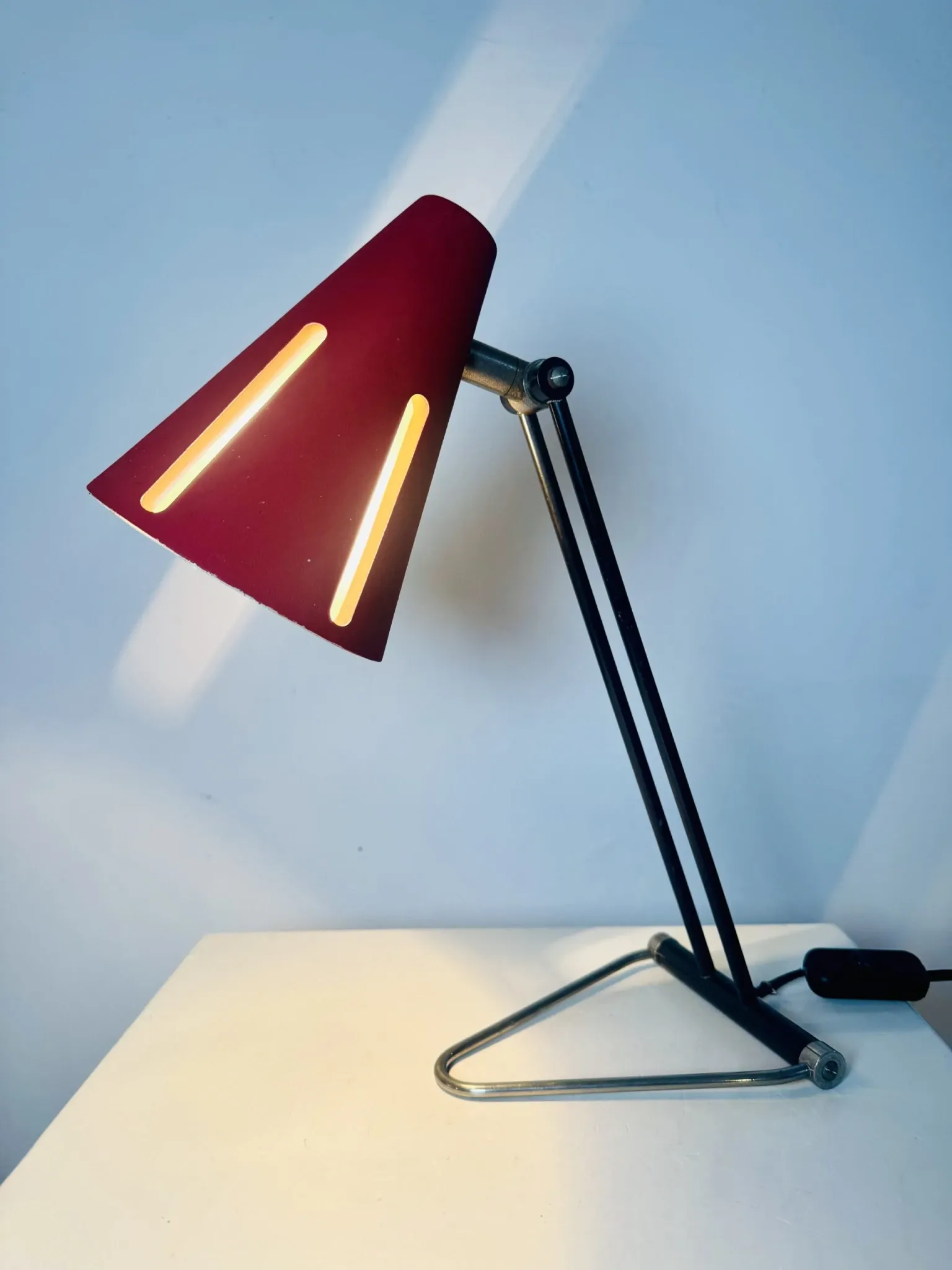 Model 1 'Sun Series' Desk Lamp By H. Busquet For Hala Zeist, The Netherlands, 1950S