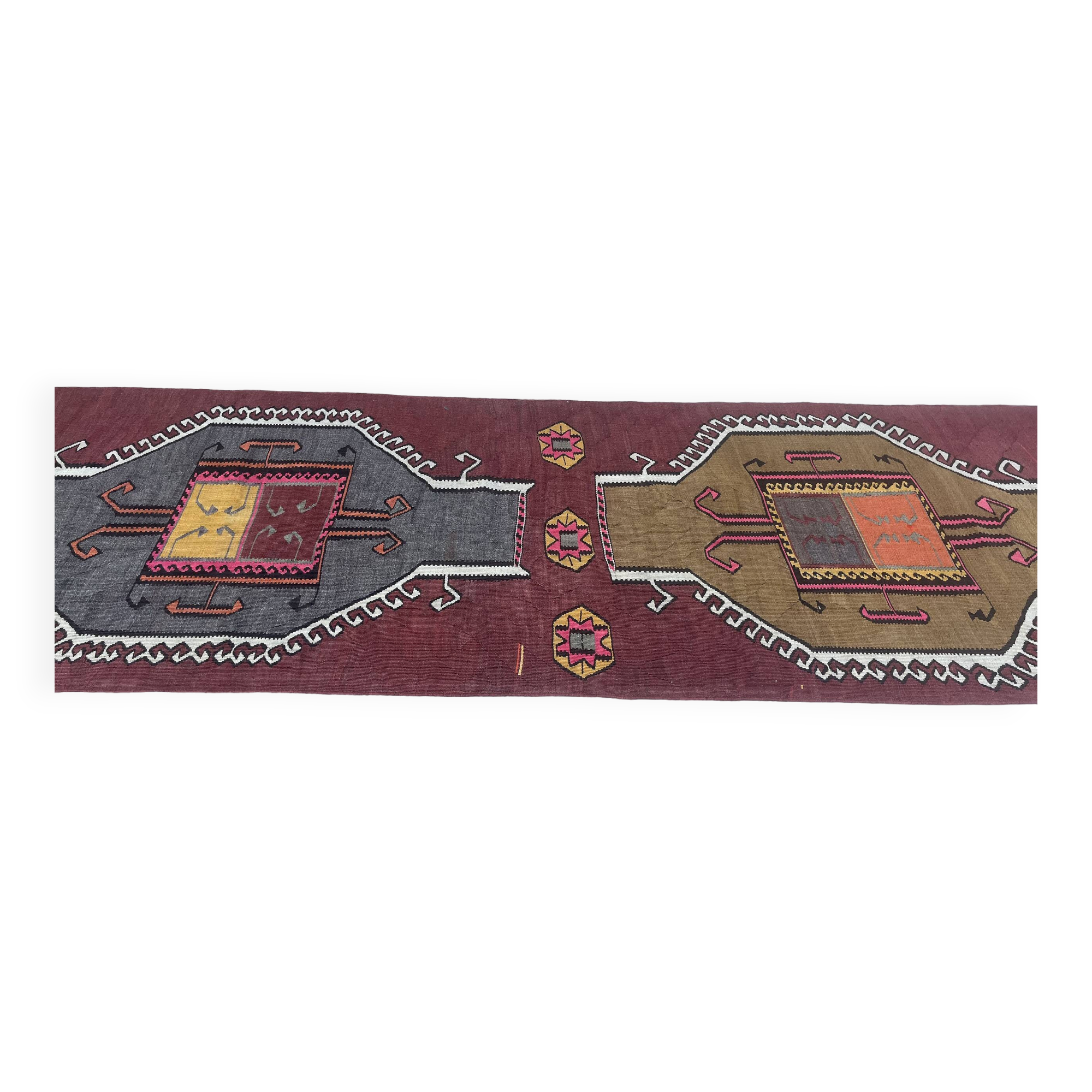 Handmade Large Colorful Hallway Rug