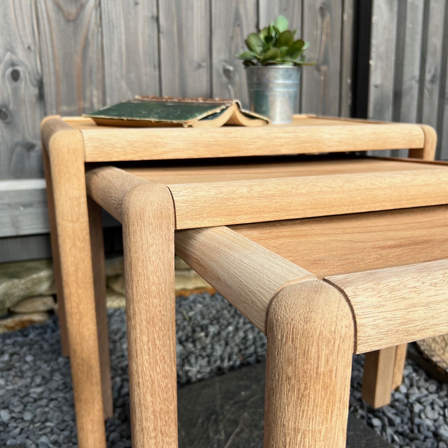 3 vintage nesting coffee tables