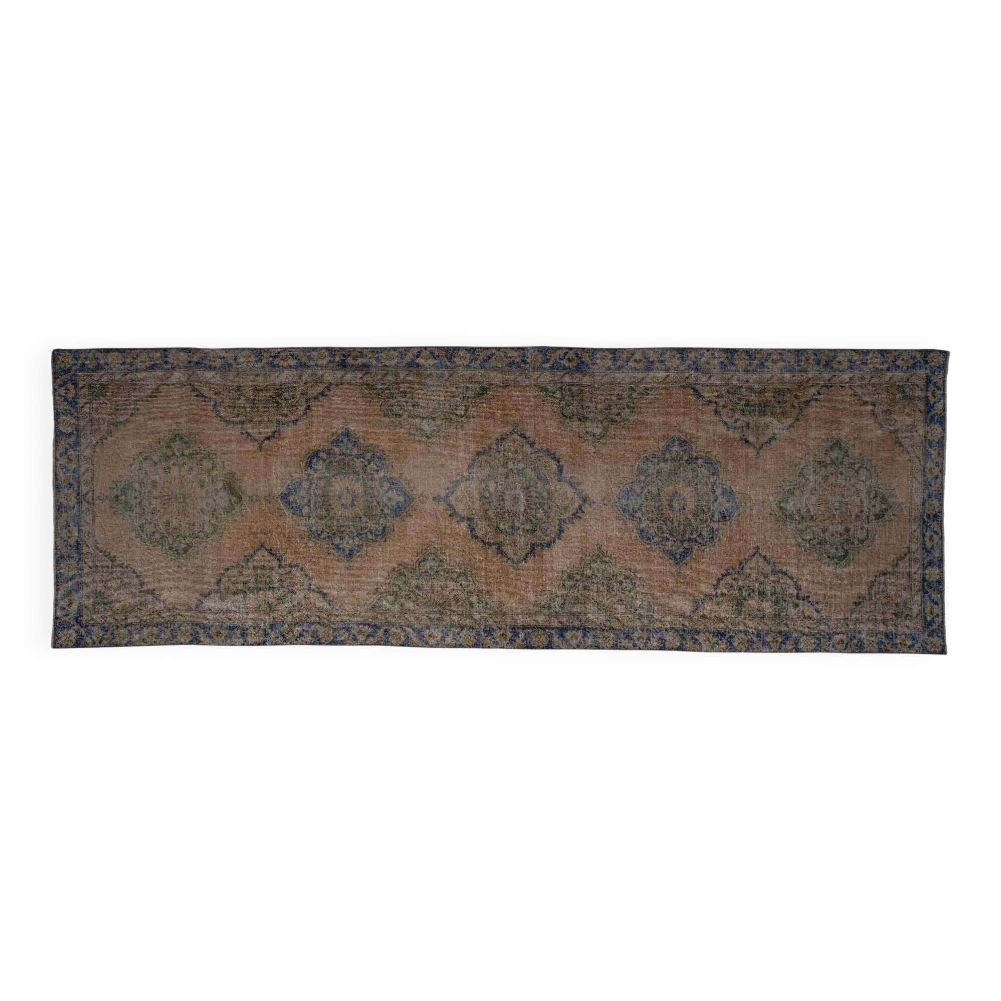 Vintage Turkish hallway rug 129x375 cm