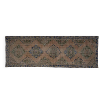 Vintage Turkish hallway rug 129x375 cm