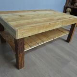 Rectangular raw wood coffee table