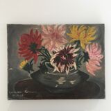 Ancient bouquet of dahlias