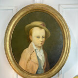 Oil on canvas oval late eighteenth portrait from château de Brialy