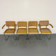 Set of 4 cane cantilever chairs and armchairs, Cesca, 1970s.