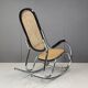 Vintage chrome and rattan rocking chair, 1960s