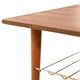 Table basse scandinave en teck avec étagère en laiton