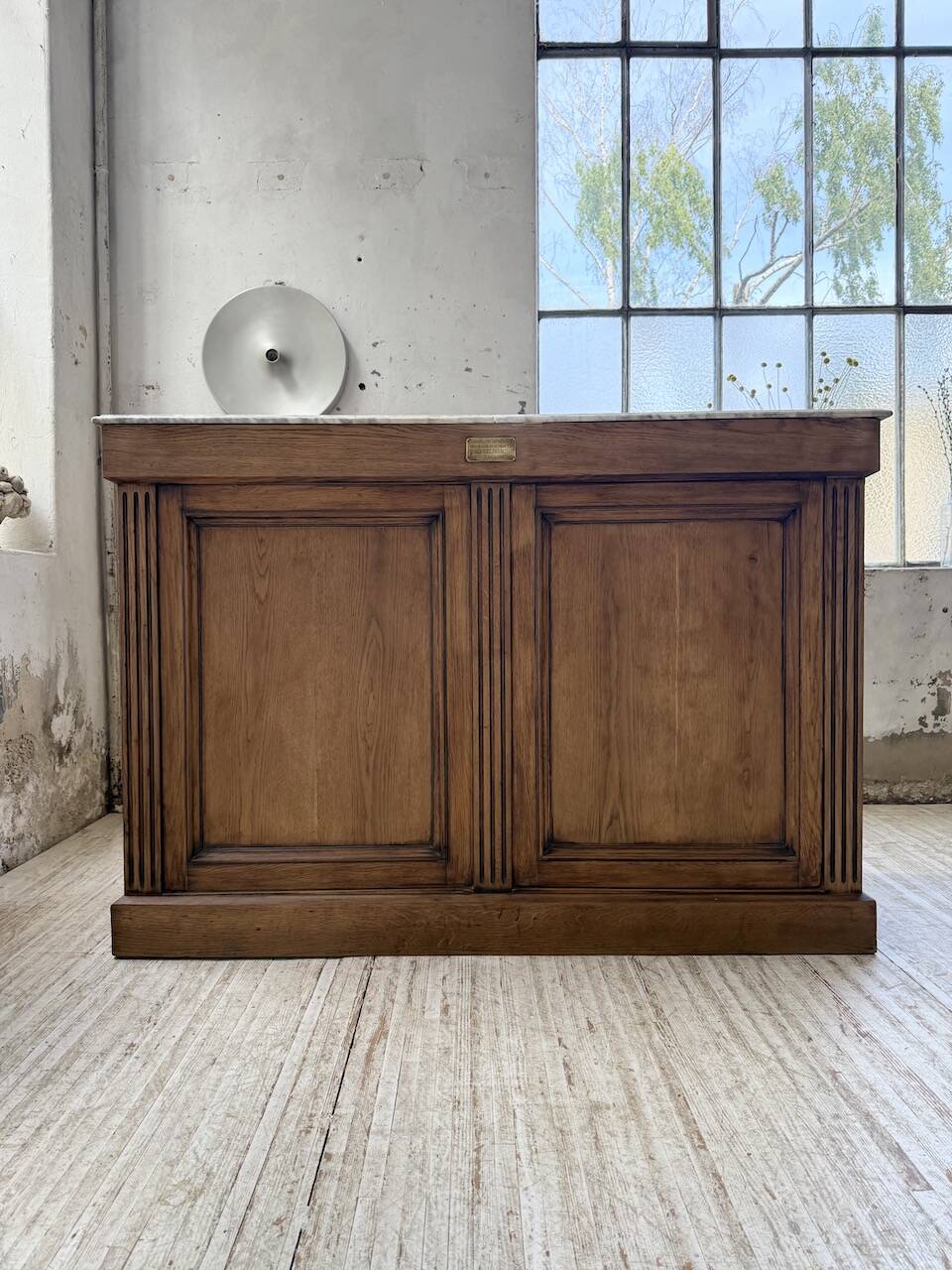 Oak and marble counter 1950