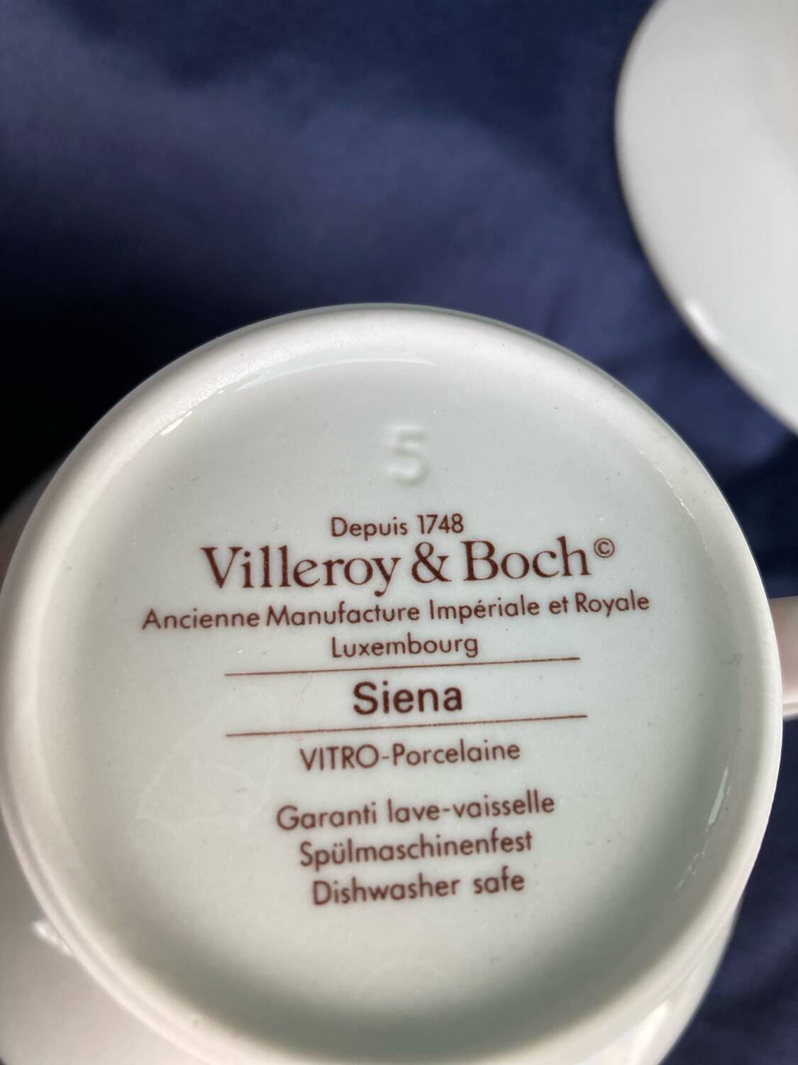Tasses et sous-tasses à café Villeroy et Boch modèle Siena