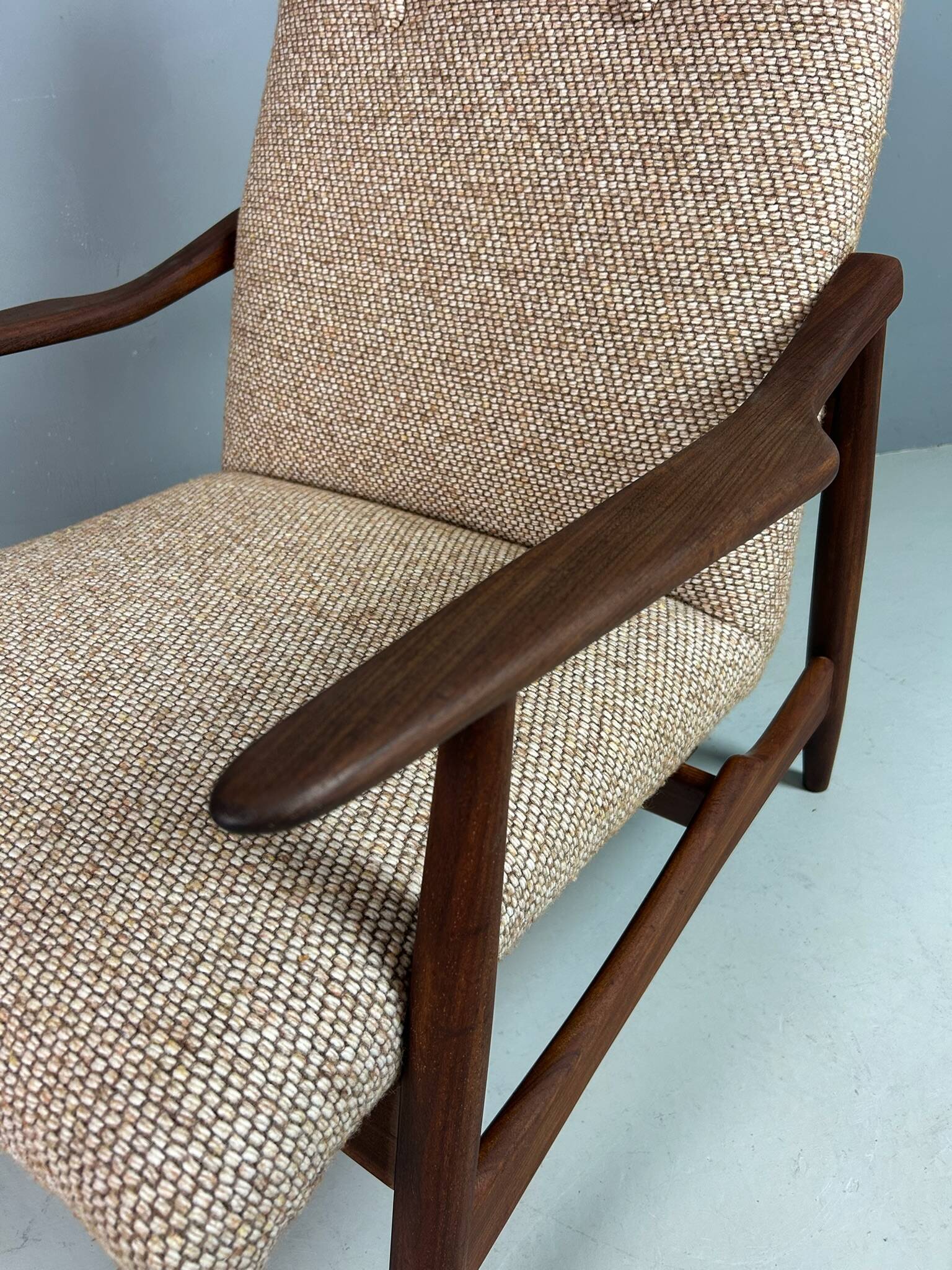 Danish teak armchair newly upholstered, 1960s