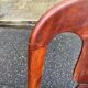 Gondola office chair in solid wood and burgundy fabric 1950