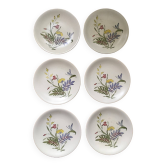 6 assiettes plates Longchamp années 60