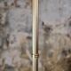 French brass floor lamp with fringes, mid-20th century