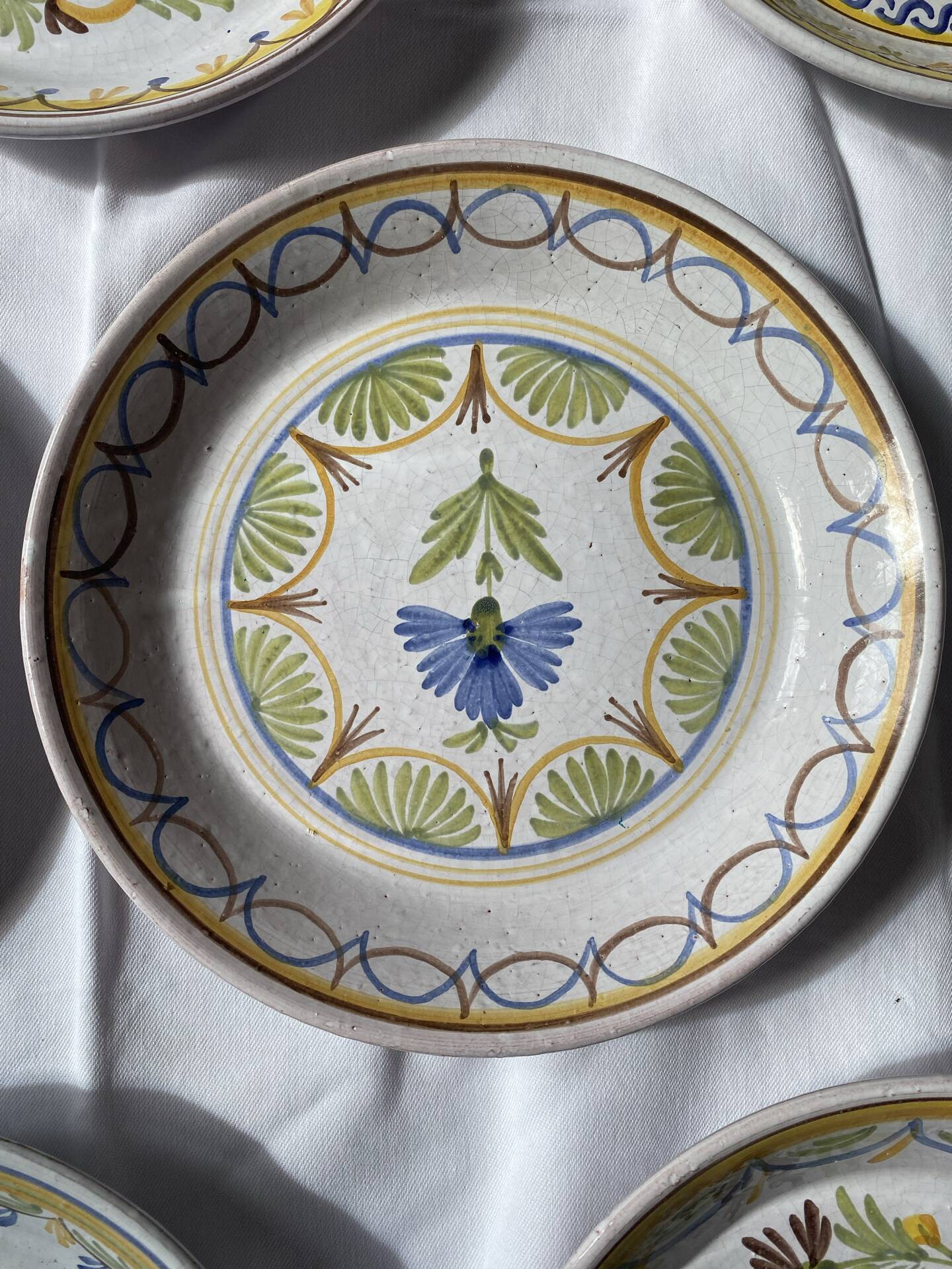 Antique plates in Nevers faience