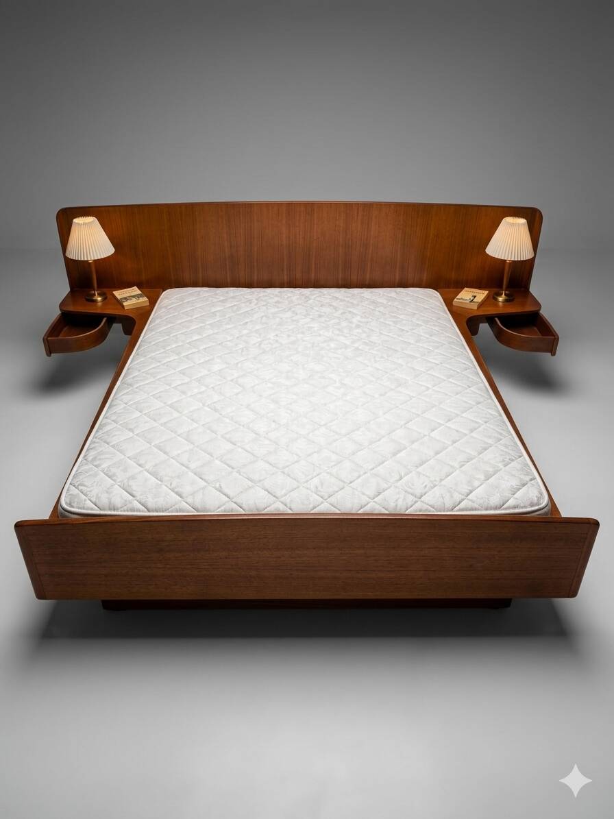 Scandinavian teak bed from the 1960s.