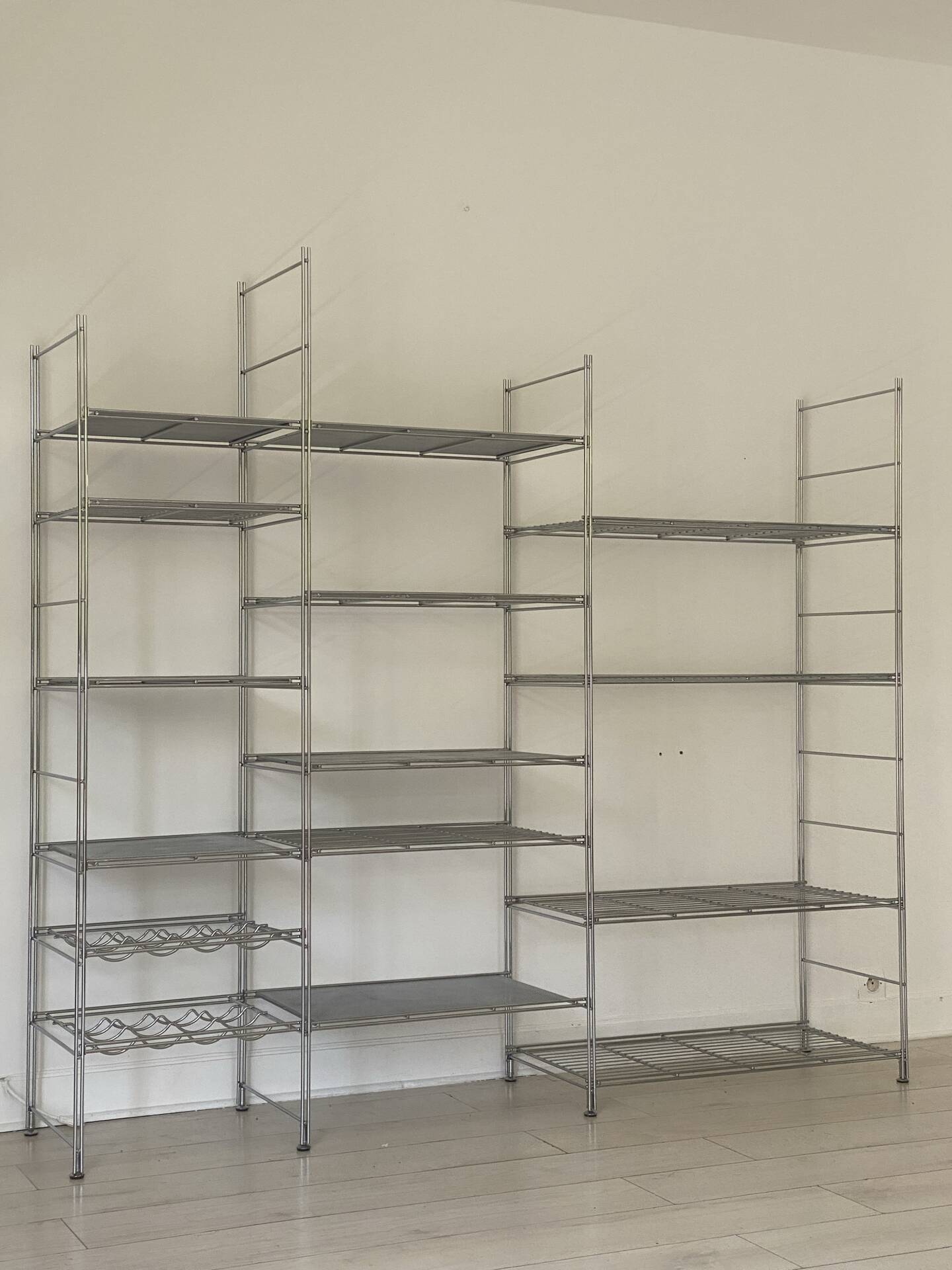 Modular chrome metal shelf