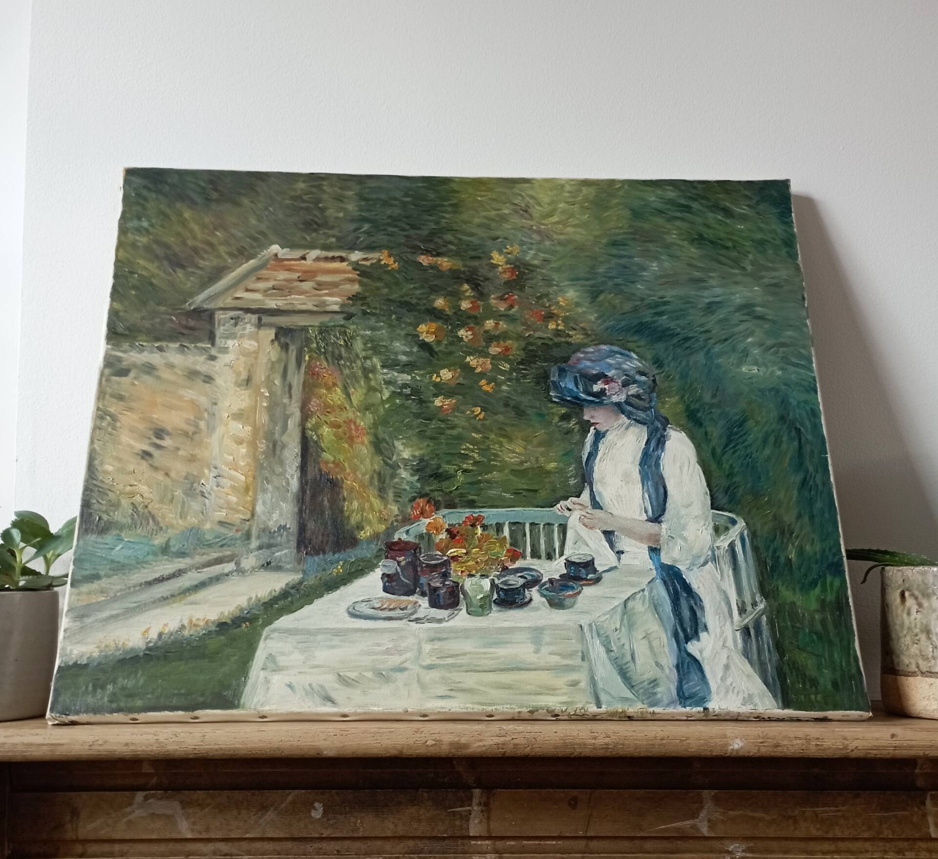 Vintage canvas painting after Childe Hassam