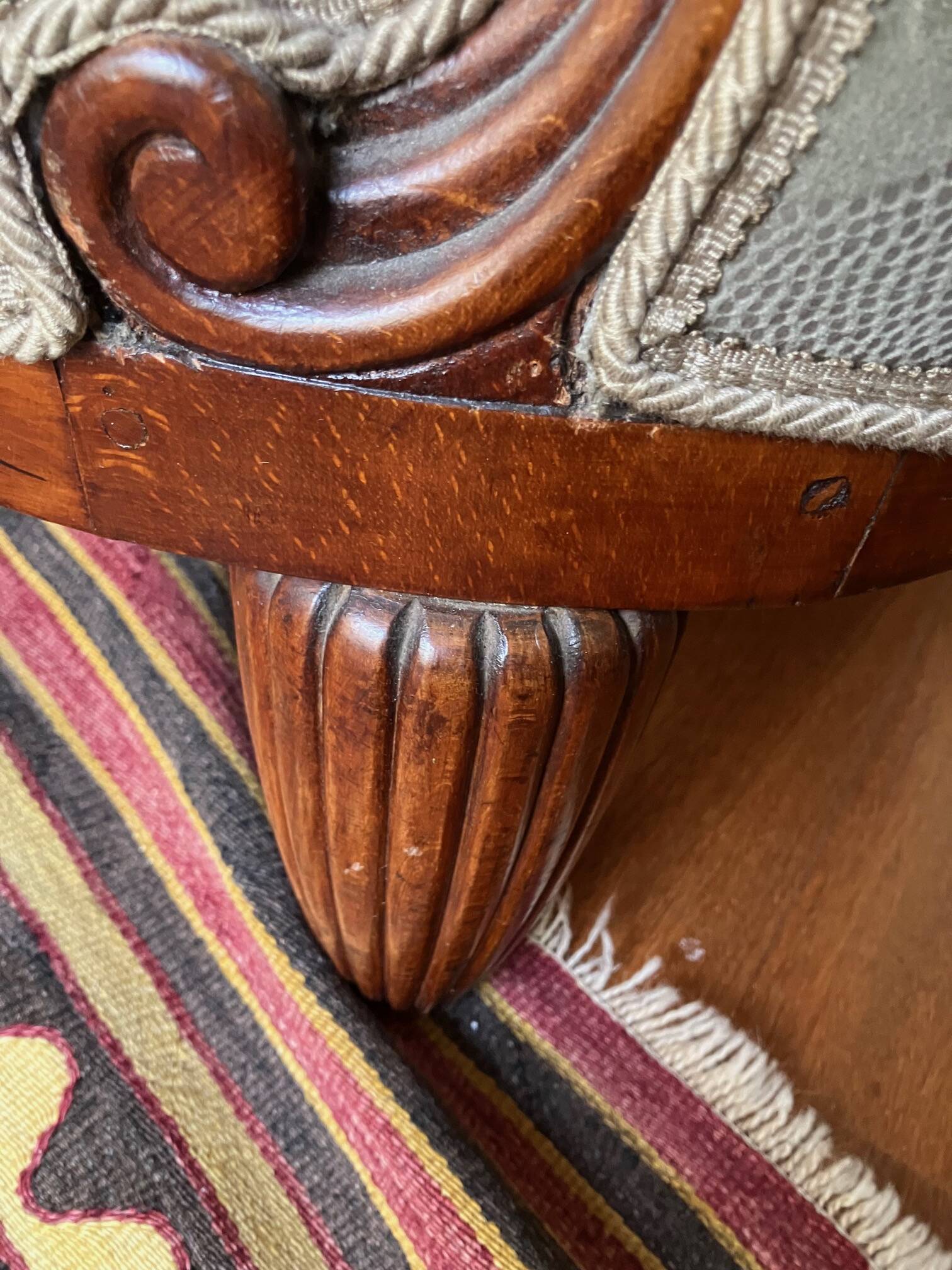 1930s armchair, grey velvet, designer fabric