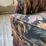 Fauteuil accoudoirs Jean Roche fleuri