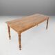Wabi sabi style French dinner table in elm wood with drawer, ca. 1850