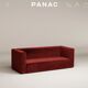 3-seater canapé AGAR Panac Edition in blush velvet