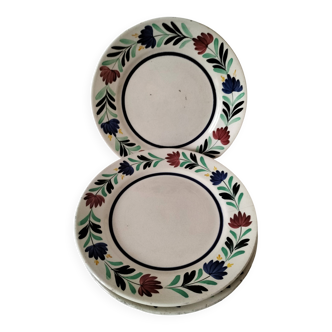 4 Longchamp plates with stylised floral decoration from the 1930s-50s.