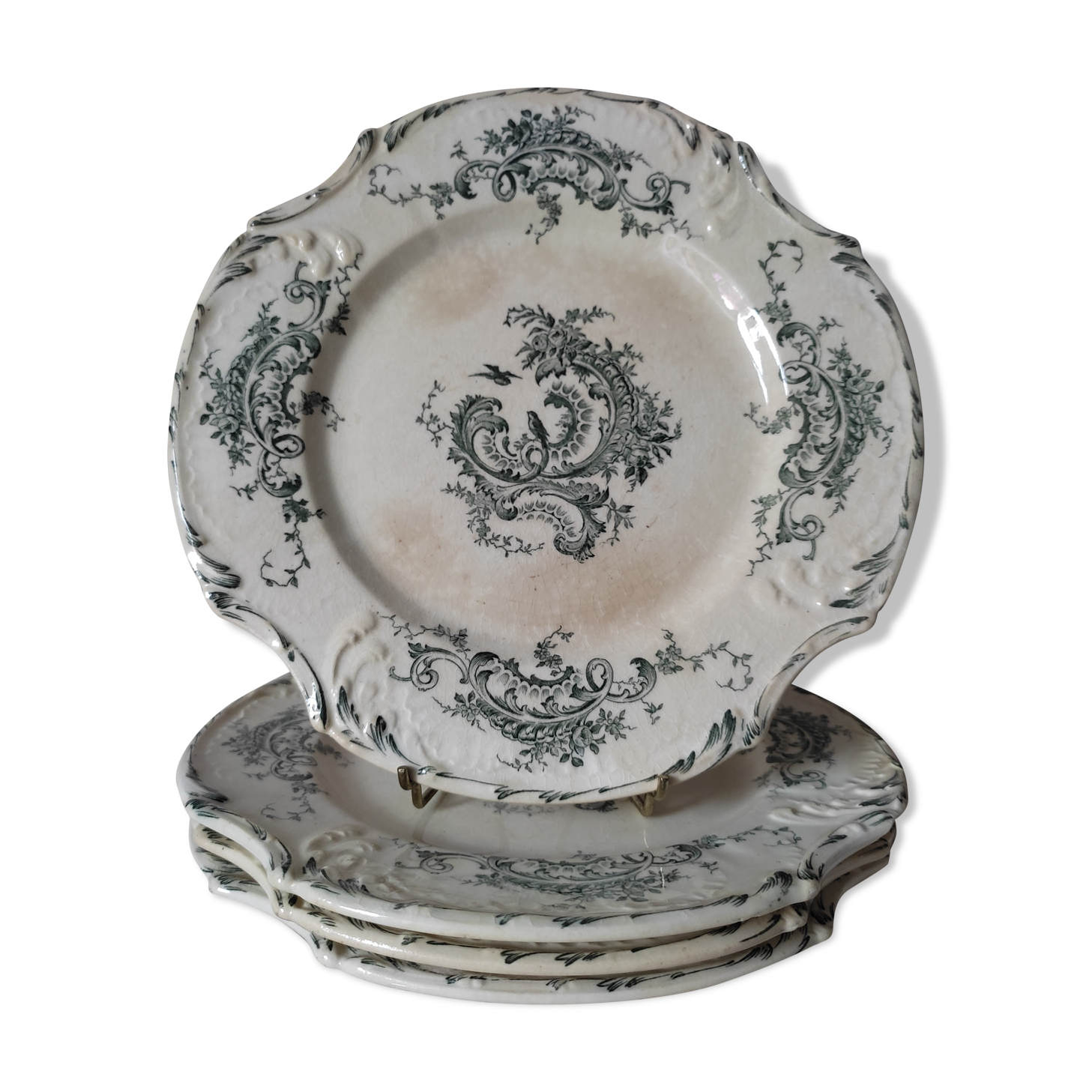 4 plates at the end of 1800 by Gien