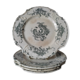 4 plates at the end of 1800 by Gien