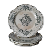 4 plates at the end of 1800 by Gien