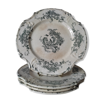 4 plates at the end of 1800 by Gien