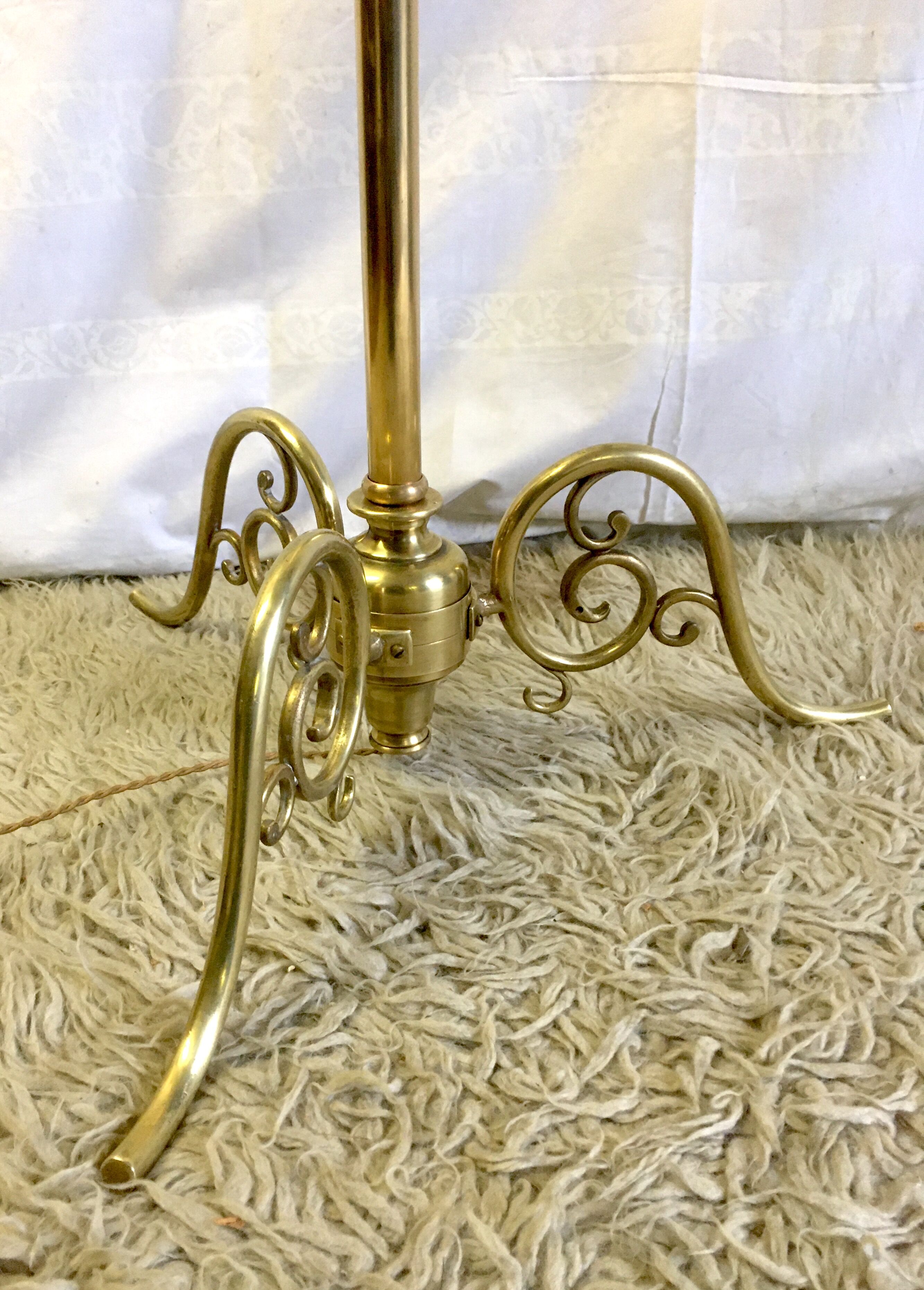 Lamppost 4 solid brass lights - mid-20th