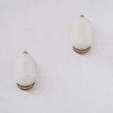 German Mid-Century Pair of Glass Wall Lights