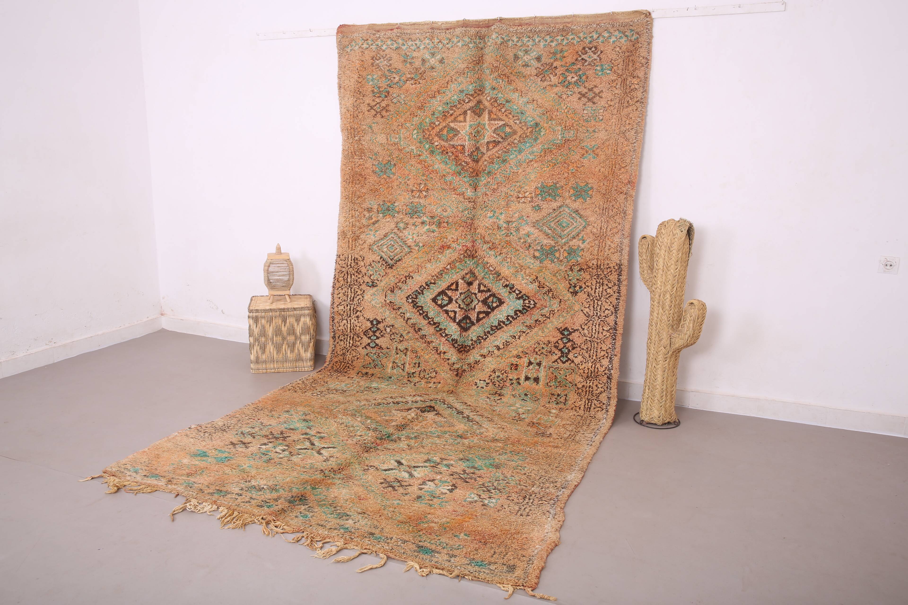 Peach Vintage Boujaad Rug 181 x 366 cm - Antique Rug - Berber wool rug